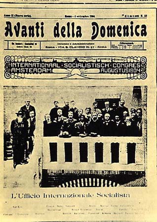 1904 - Avanti della Domenica del 4 settembre dedicata al Congresso internazionale Socialista tenutosi ad Amsterdam