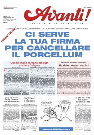 TAGLIAMO IL PEGGIO, di Roberto Biscardini, dal numero speciale de l'Avanti della Domenica n. 36 del 15 novembre 2010